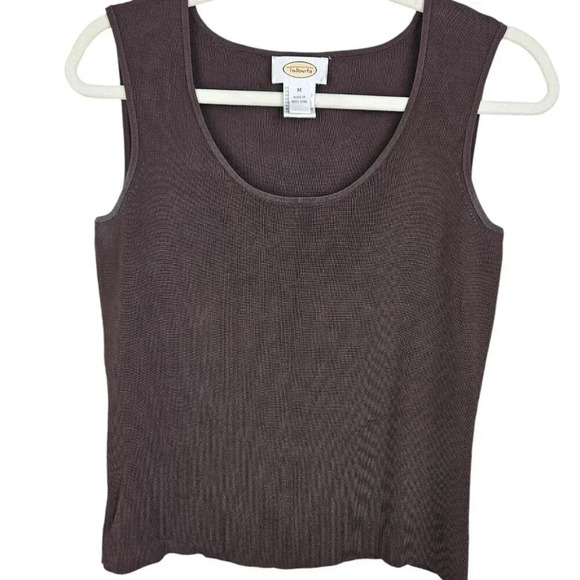 Talbots Brown Round Neck Sleeveless Pullover Tank Top Shell Size Medium - Picture 9 of 9